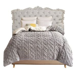 Anycozy Grey Cashmere Blanket Thick Warm Quilt Comforter – Double