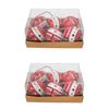 2x 6pc Urban Painted Decorative Bells Gift Box Set 15cm Red/Green