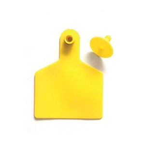 100x Cattle Ear Tags 7.5x10cm Set - Xl Yellow Blank Cow Sheep Livestock Labels