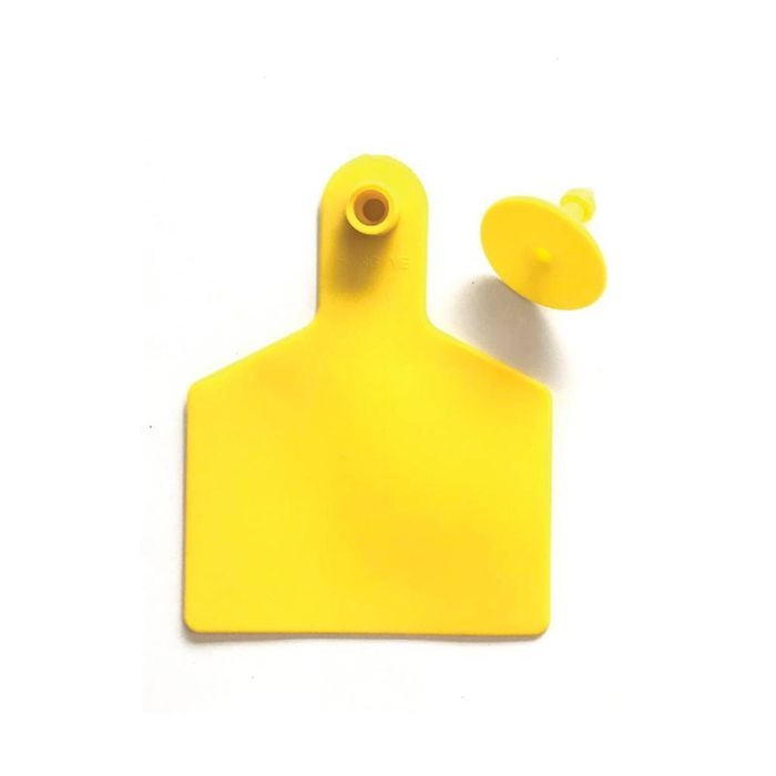 100x Cattle Ear Tags 7.5x10cm Set - Xl Yellow Blank Cow Sheep Livestock Labels