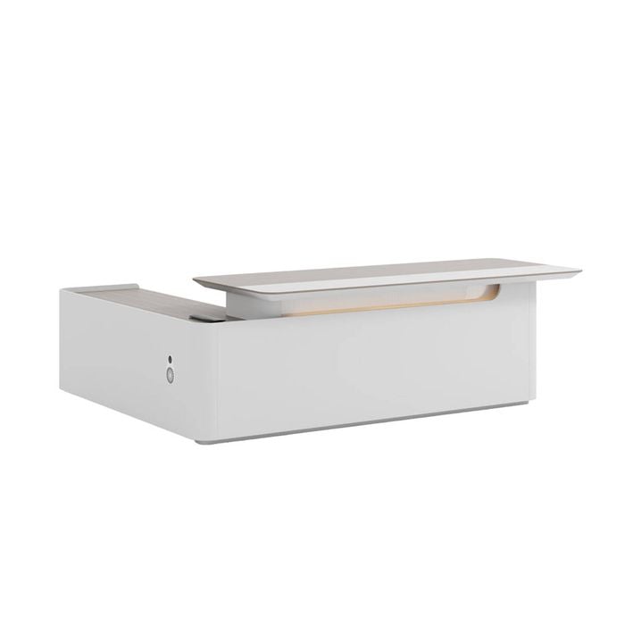 Modern Furniture LUSH 240cm Executive Desk Right Return - White & Taupe