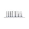 Kincrome 10 Piece 1/4" Drive Metric Mirror Polish Deep Socket Rail