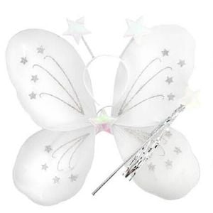 Girls Kids Angel Fairy Butterfly Wing Fancy Princess Dress Up Party Costume Prop White