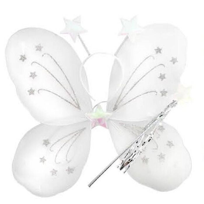 Girls Kids Angel Fairy Butterfly Wing Fancy Princess Dress Up Party Costume Prop White