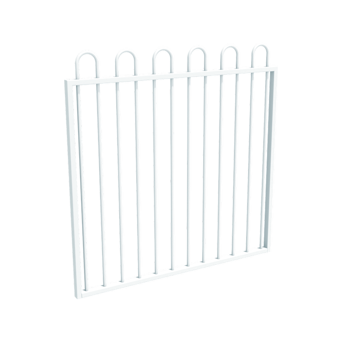 ProtectorAl 0800 - 1200 x 1200 mm Pearl White Aluminium Pool Gate Loop Top