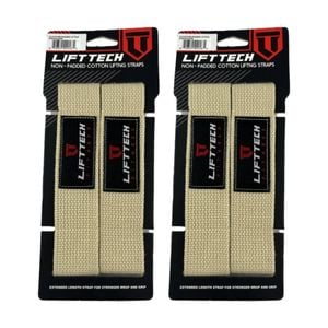 2x 2pc Lift-tech Cotton Heavy Lifting Support Durable Grip Straps Skin 21in
