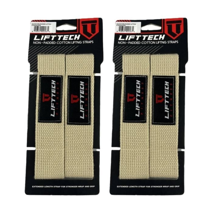 2x 2pc Lift-tech Cotton Heavy Lifting Support Durable Grip Straps Skin 21in