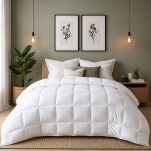 Royal Comfort 800GSM Wool Blend All Seasons Quilt 60% Wool Cotton Cover White King