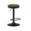 Zaib stool in dark green chenille and matt black steel height 58-80 cm