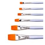 Jasart Size 18 Short Flat Taklon Paint Brush Golden