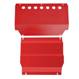 Machter Autoparts RED Bash Plate 2pc Fit For Mitsubishi Triton ML MN 2006-2015 Underbody Sump Guard