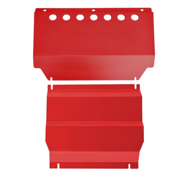 Machter Autoparts RED Bash Plate 2pc Fit For Mitsubishi Triton ML MN 2006-2015 Underbody Sump Guard