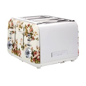 Laura Ashley 4-Slice Toaster Stainless Steel 7-Heat Settings Rosemore Print