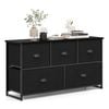 Costway 5 Chest Of Drawers Storage Cabinet Lowboy Fabric Dressers Black