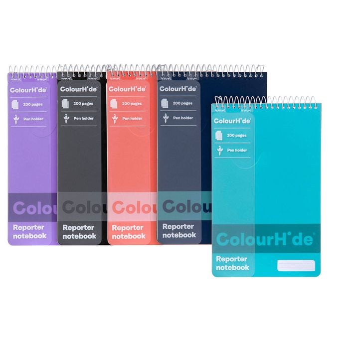 2x 5pc Colourhide Reporter Notebook Ruled 200-page Writing Pad Stationery Assort