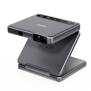 Aurzen ZIP Tri-Fold Truly Portable Mini Projector - Dark Grey