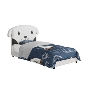 Toby Dog King Single Bed Frame - Bone Ivory