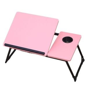 Catzon Laptop Desk For Bed With 5 Adjustable Angles & Cup Holder-pink