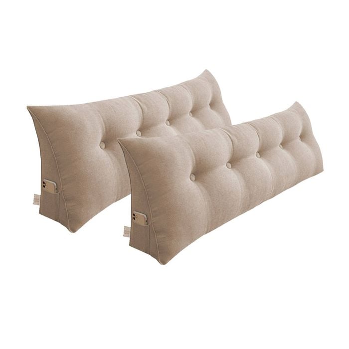 SOGA 2x 150cm Beige Wedge Pillows