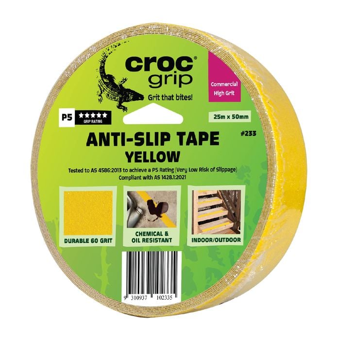 Croc Grip 25m x 50mm Yellow Anti-Slip Tape