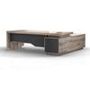 Modern Furniture LARKIN Executive Desk with Left Return 240cm - Oak & Black