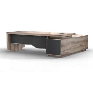 Modern Furniture LARKIN Executive Desk with Left Return 240cm - Oak & Black