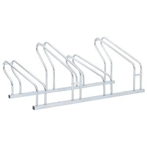 vidaXL Bicycle Stand for 4 Bikes Rack Floor Freestanding Galvanised Steel