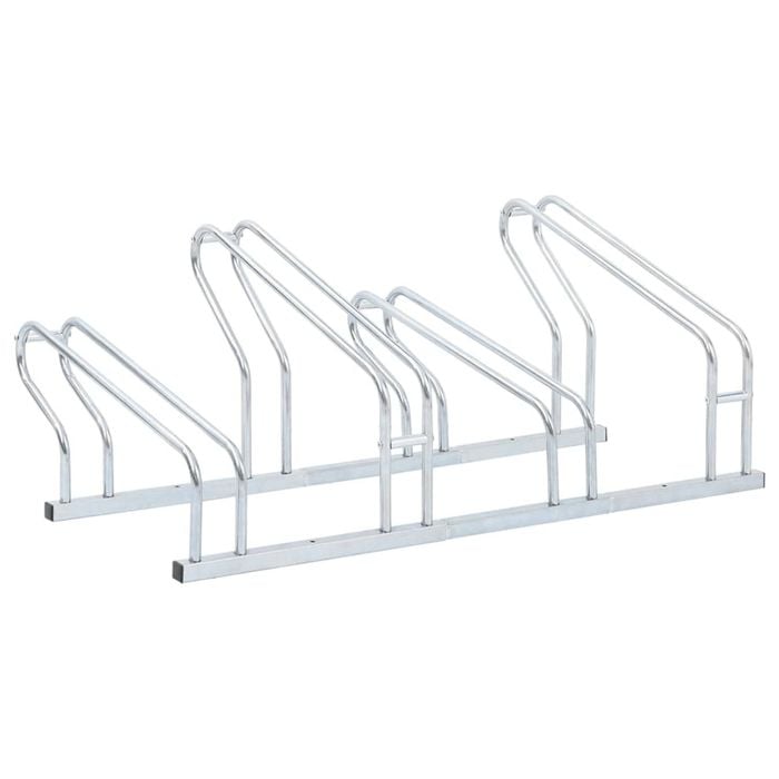 vidaXL Bicycle Stand for 4 Bikes Rack Floor Freestanding Galvanised Steel