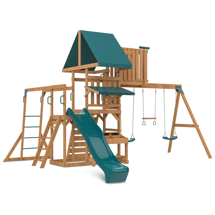 Lifespan Kids Walton Swing Set Cubby Play Centre With 2.2m Green Slide