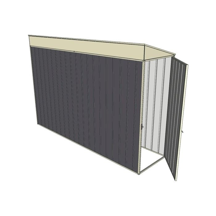 Build-a-Shed 0.8 x 3 x 2m Single Hinged End Door Shed - Grey