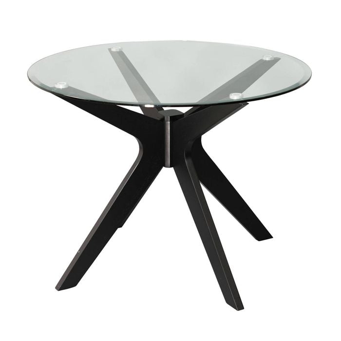Charlie 100cm 4 Seater Round Glass Dining Table - Black