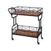 IHOMDEC Drink Trolley Wood and Metal Bar Carts Vintage Brown