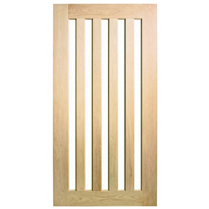 Corinthian 2340 x 1200 x 40mm Entrance Door Blonde Oak Translucent Glass AWOWS5VG - Translucent