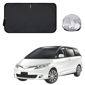 Front Windscreen Sun Shade for Toyota Tarago 2006 - 2020 (Estima) 7 Seater - XL 160 x 100 cm - Black