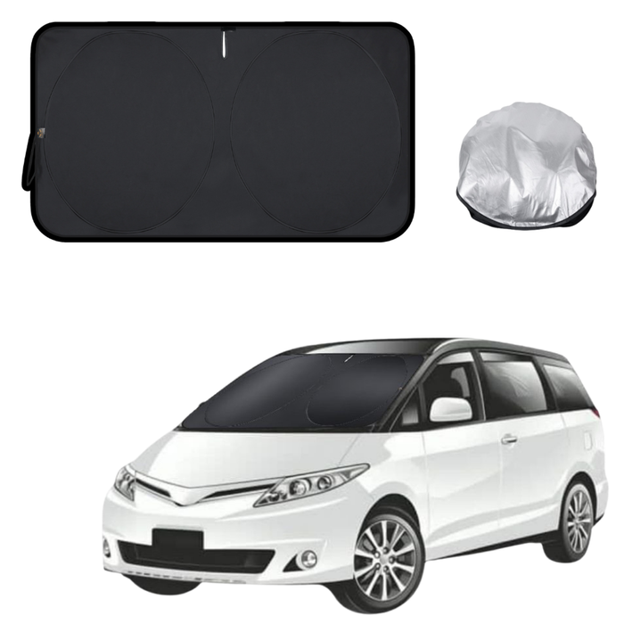 Front Windscreen Sun Shade for Toyota Tarago 2006 - 2020 (Estima) 7 Seater - XL 160 x 100 cm - Black