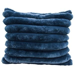LVD Puffer Faux Fur Decorative Home Cushion Pillow 60x50cm Midnight