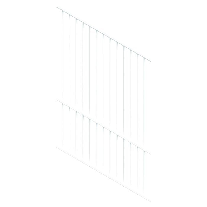 ProtectorAl 0350-1200W x 1800H Pearl White Raked 16-30º Flat Top Pool Fence Panel