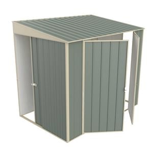 Build-a-Shed 1.5 x 2.3 x 2.0m Tunnel Shed Tunnel Sliding Door Plus Double Hinged Side Door - Green