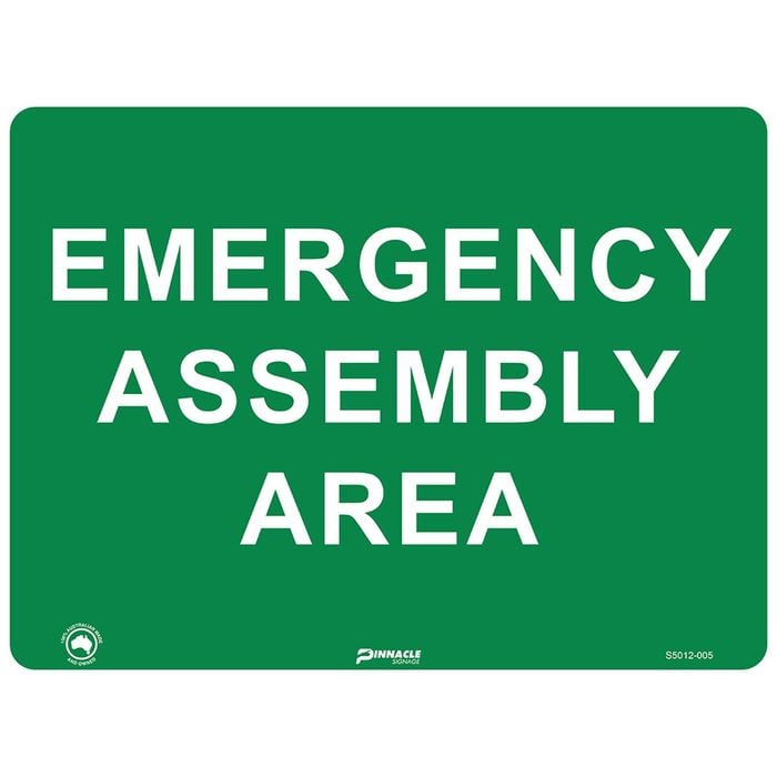 Pinnacle 400 x 300mm Metal Emergency Assembly Area Sign 