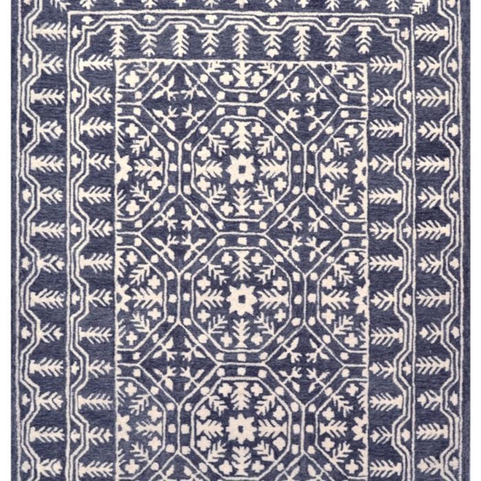 Mosaic Handmade Wool Rug - 6212 - Charcoal - 110x160cm