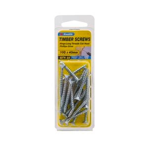 Zenith 10G x 40mm Zinc Plated Timber Screw - 22 Pack