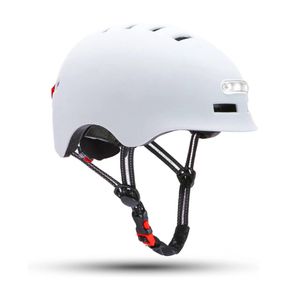Aha Superstore Smart LED Adjustable Biking Safety Helmet White Medium