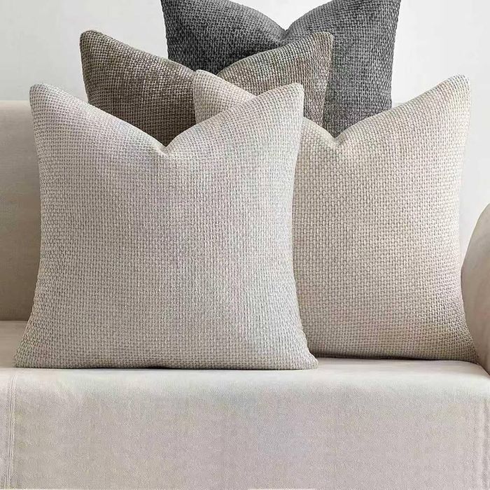 Gioia Casa 4-Pack Chenille Grid Cushion Covers 45cm x 45cm - Mixed Grey