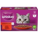 Whiskas 85g Beef Mixed Favourites In Gravy Cat Wet Food - 18 Pouches
