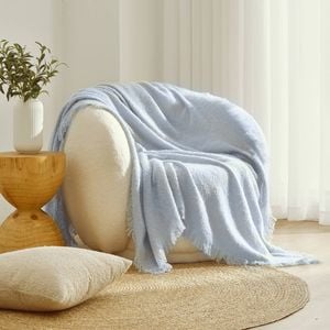 Cadence & Co. Amelie Super Soft Boucle Throw Powder Blue 130x170cm