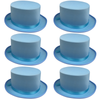 6x SATIN TOP HAT Costume Party Cap Fancy Dress Trilby Fedora One Size BULK Sky Blue