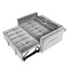 Ufurniture 3 in 1 Convertible Sleeper Sofa Bed Velvet Loveseat Pull Out Couch w/ Adjustable Backrest & Side Pocket Grey