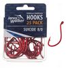 Jarvis Walker Red Chemically Sharpened Suicide Octopus Fishing Hook 25 Pack 8/0