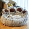 Cuddly Cute Bear Paw Shape Pet Sofa - Brown, S