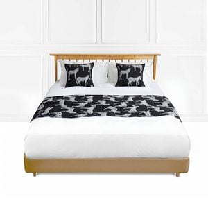 SOGA 1.5m Light Luxury Black Zebra Bed Runner Set of 3